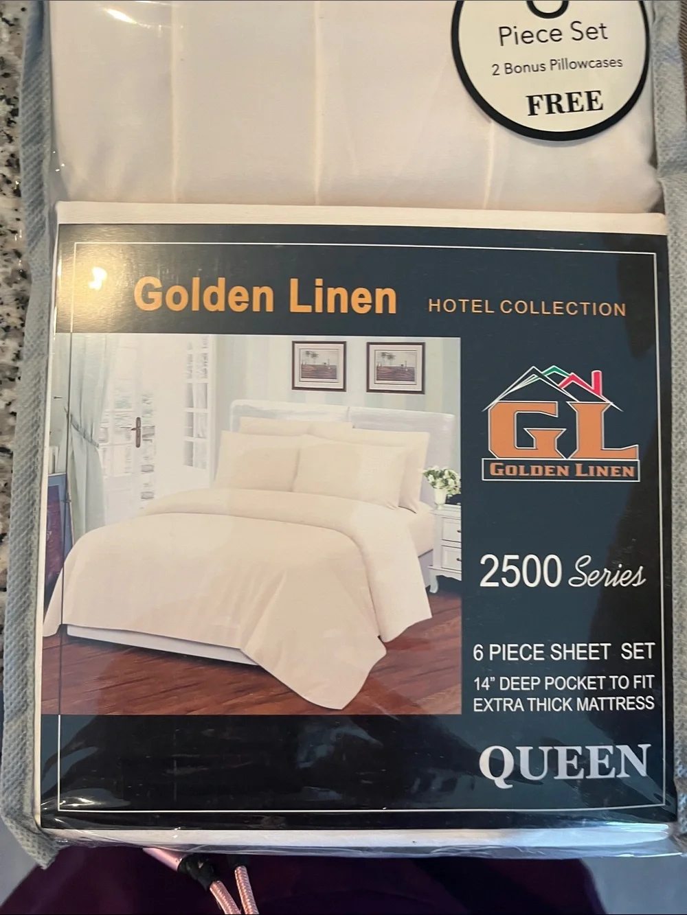 Queen 2500 Series Cream 6-Piece Sheet Set